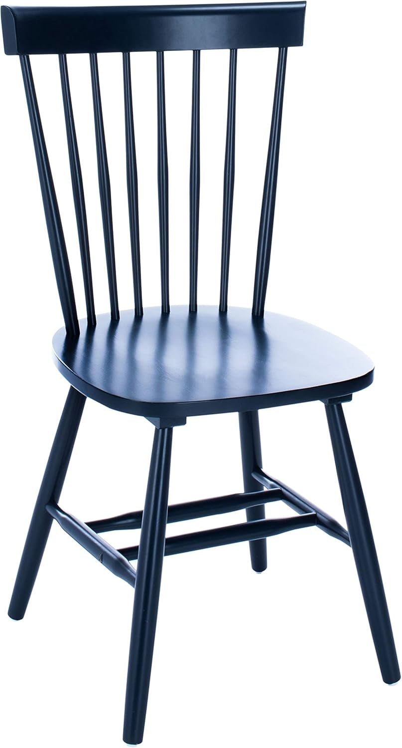 Home Collection Parker Farmhouse Navy Blue Windsor Spindle Solid Wood Dining Chair Set of 2-4