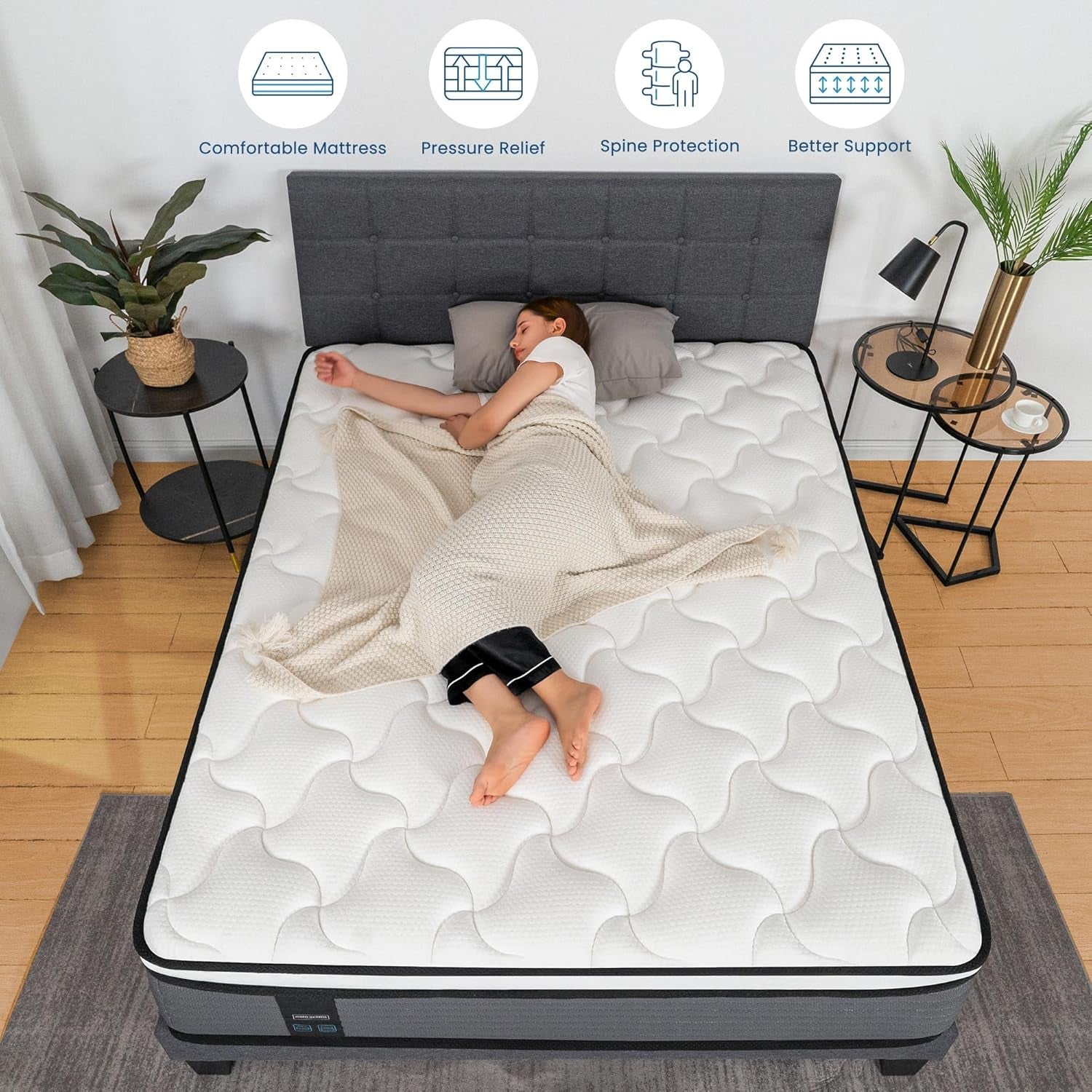 12 Inch Pillow Top Hybrid Mattress for Ultimate Comfort-4