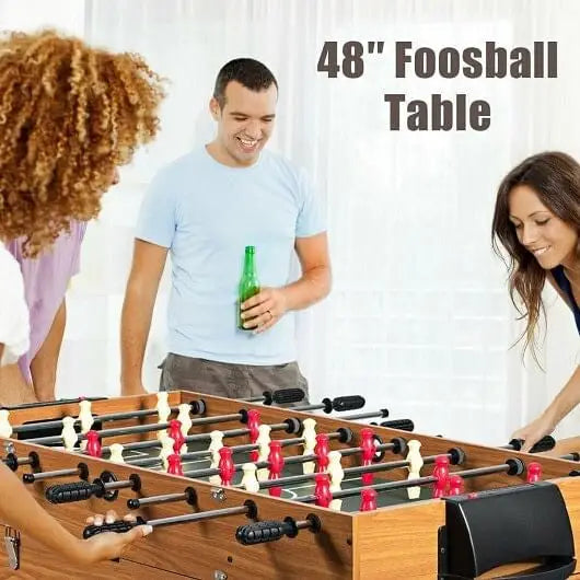 48 Inch 3-In-1 Multi Combo Game Table with Soccer for Game Rooms - Color:Natural - Game Room