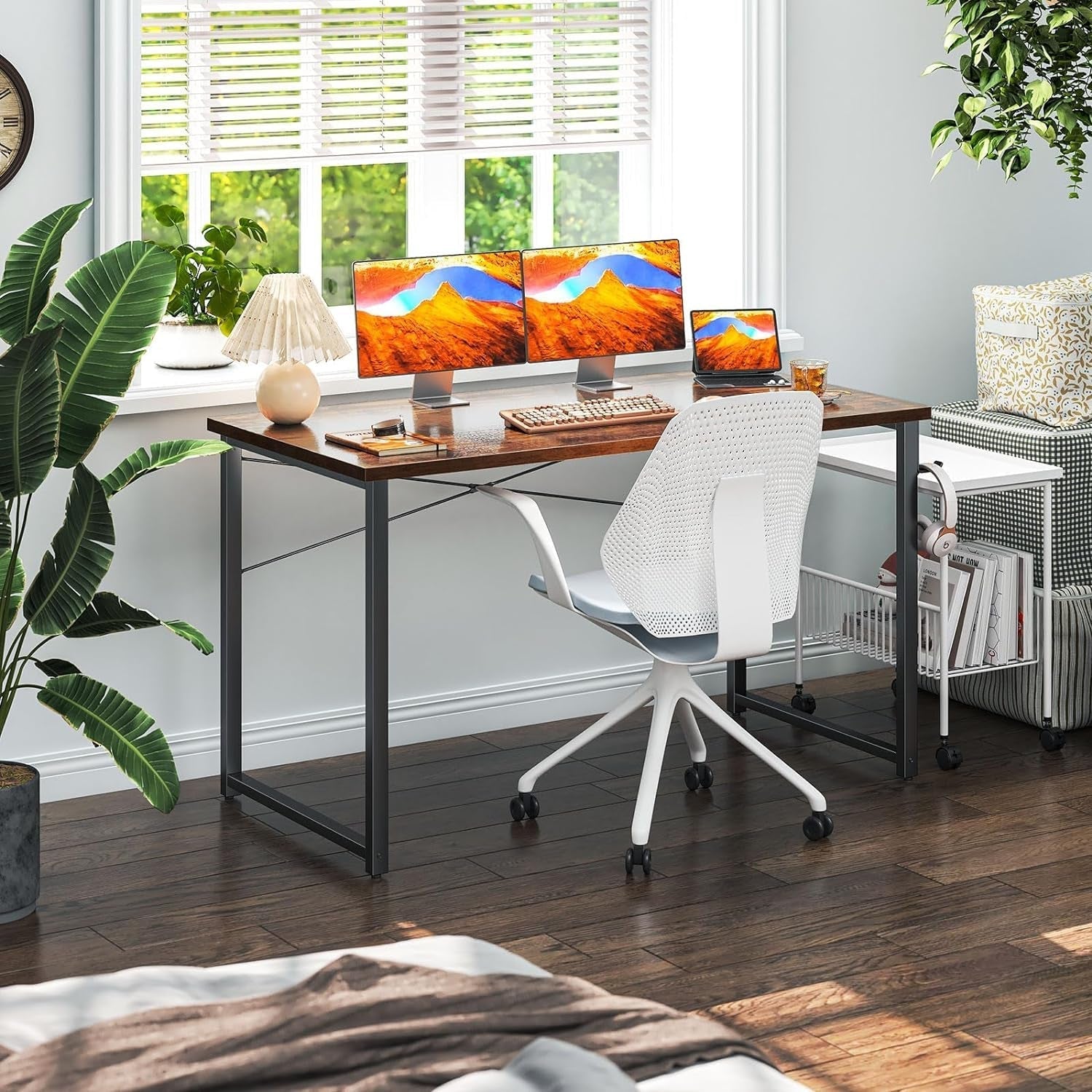 48 Inch Computer Desk, Modern Simple Style Desk for Home Office, Study Student Writing Desk, Vintage-3