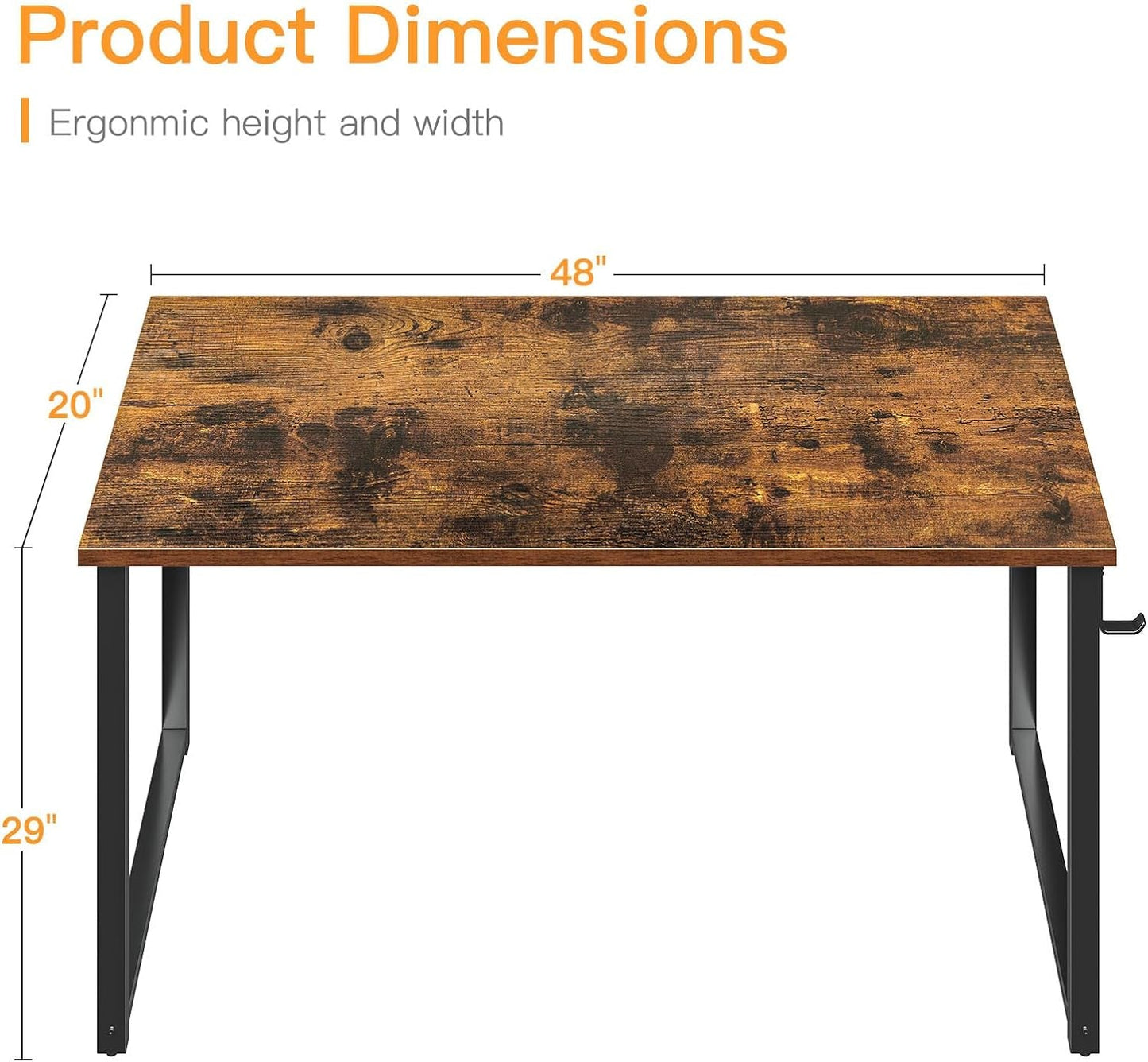 48 Inch Computer Desk, Modern Simple Style Desk for Home Office, Study Student Writing Desk, Vintage-2