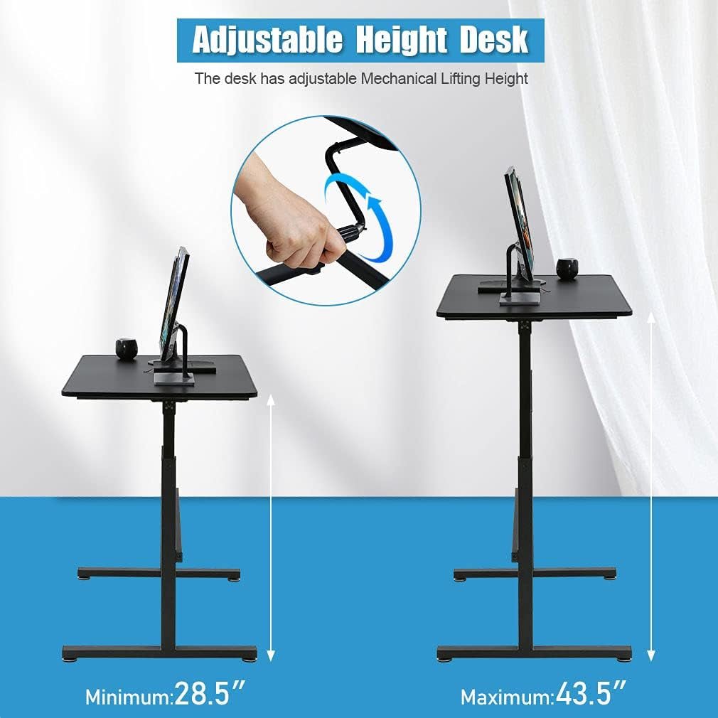 48 Inch Standing Desk Adjustable Height Ergonomic Computer Desk Modern Sit Stand up Desk Large Space Work Desk Fit Dual Monitor for Home Office Gaming, Black-4