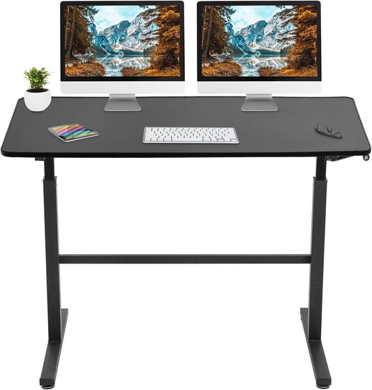 48 Inch Standing Desk Adjustable Height Ergonomic Computer Desk Modern Sit Stand up Desk Large Space Work Desk Fit Dual Monitor for Home Office Gaming, Black-0