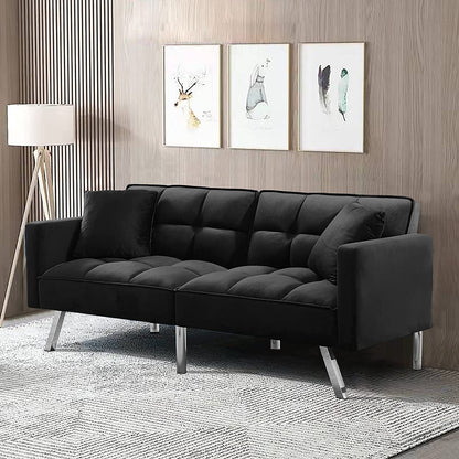 Adjustable Loveseat Sofa Bed with Metal Legs-0