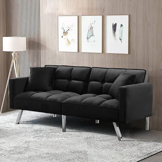 Adjustable Loveseat Sofa Bed with Metal Legs-0