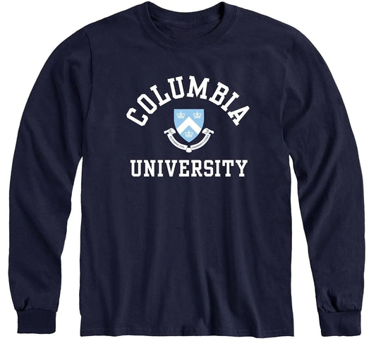Ivysport Columbia University Lions Long Sleeve T-Shirt Crest Navy Small Size