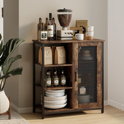 Mini Coffee Bar Cabinet Small Kitchen Buffet Farmhouse-1