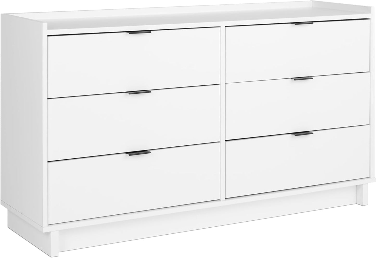Simply Modern 6-Drawer Double Dresser for Bedroom, Chest of Drawers, Modern Bedroom Furniture, 52.5” Wide X 16” Deep X 29.5” Tall, White-0