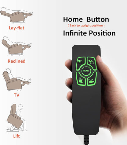 Dual Motor Power Lift Recliner Chair with Massage and Heat for Elderly People, Infinite Position, USB Ports, Cup Holders, Fabric 7679 (Medium, Navy Blue)-3