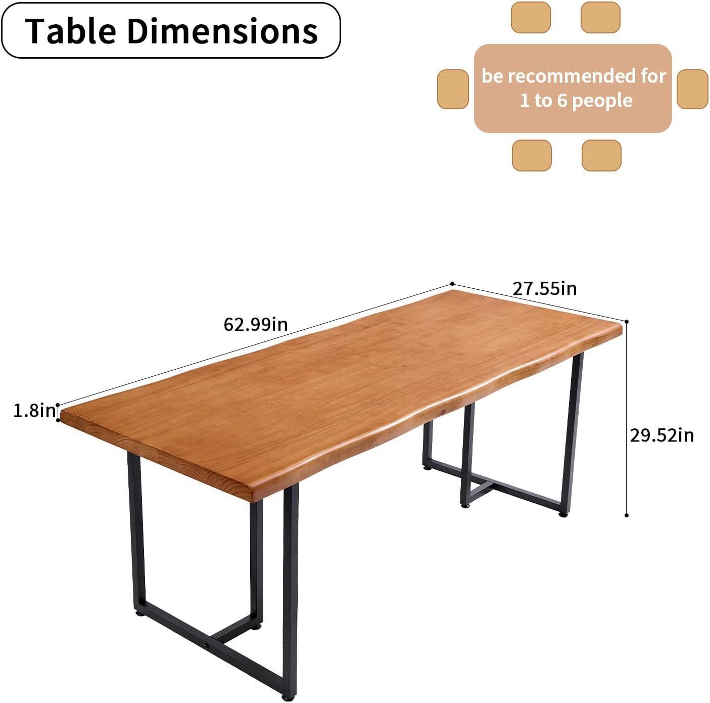 Solid Wood Desk For RestaurantOffice BrownFinish 62In-2