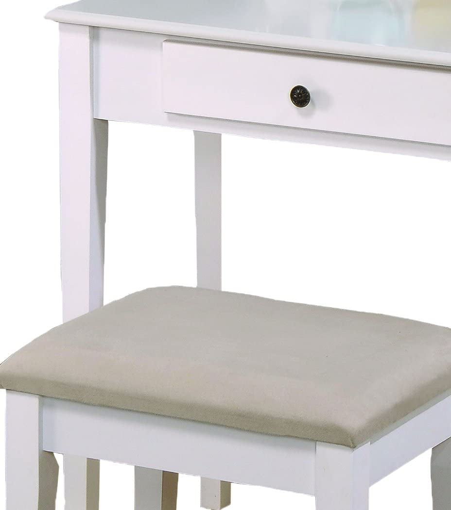 White Vanity Table and Stool Set-2