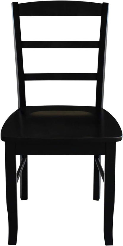 International Concepts Pair of Madrid Ladderback Chairs, Black-3