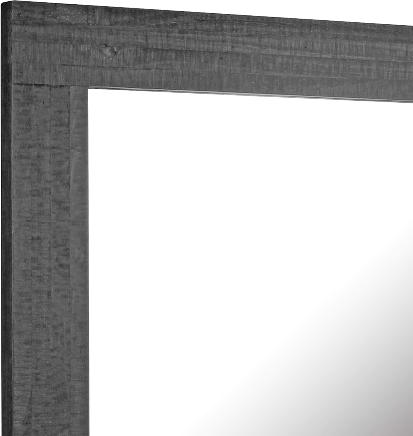 24" X 18" Rectangle Black Wood Frame Wall Mirror with Attached Hanging Brackets, Decorative Country Rustic Decor for the Living Room, Bedroom, Bathroom, Hallway, and Entryway-4