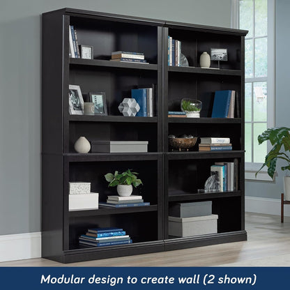 Miscellaneous Storage 5 Bookcase/Book Shelf, L: 35.28" X W: 13.23" X H: 69.76", Estate Black-4