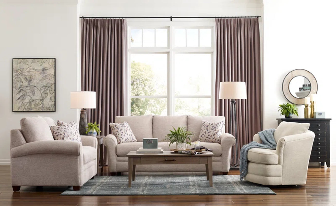 Coziest Transitional Sofa Flared Arms And Wooden Legs-3