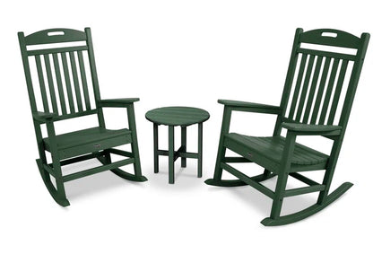 Three Piece Outdoor Rocker Set With Weatherproof Table-2