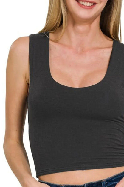 Zenana Double Layered Cropped Tank Top