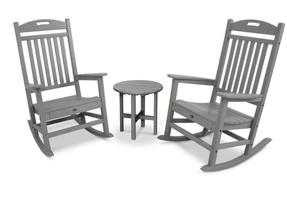 Three Piece Outdoor Rocker Set With Weatherproof Table-4