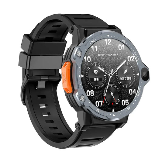 Rugged black and gray 4G Android Smartwatch with Sim Card Slot GPS HD Camera 64GB ROM
