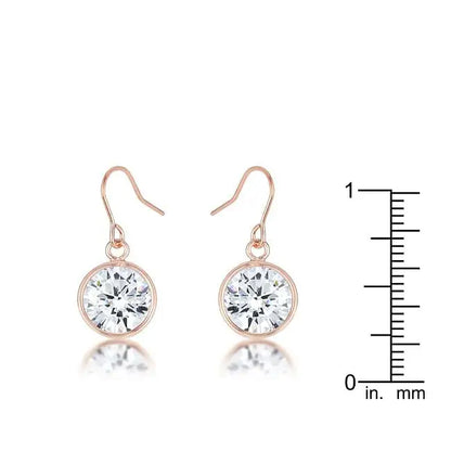 5.5 Ct Rose Gold CZ Drop Earrings - Earrings