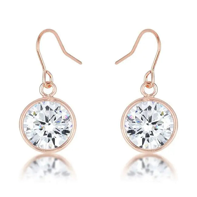 5.5 Ct Rose Gold CZ Drop Earrings - Earrings