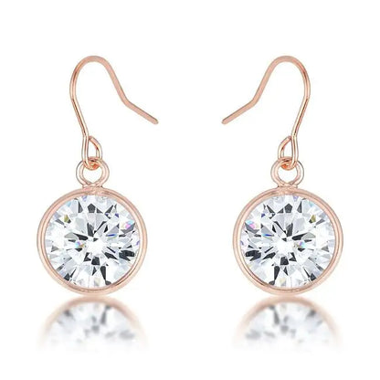 5.5 Ct Rose Gold CZ Drop Earrings - Earrings