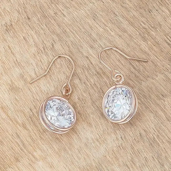 5.5 Ct Rose Gold CZ Drop Earrings - Earrings