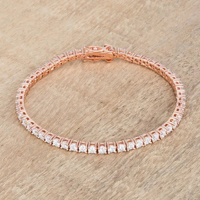 5.75ct Rose Goldtone Cubic Zirconia Tennis Bracelet - Bracelets