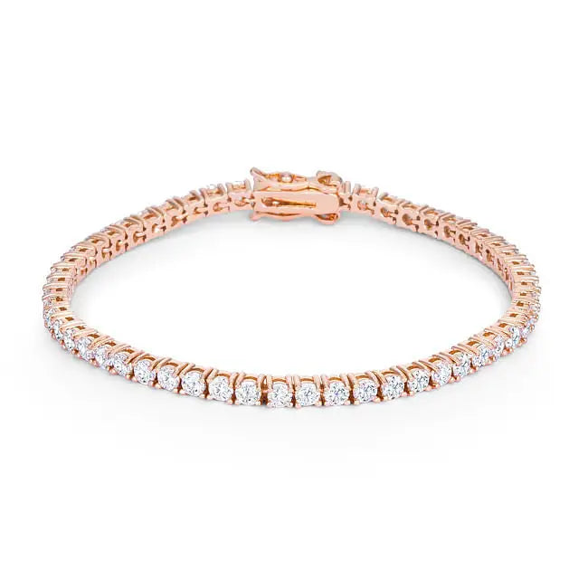 5.75ct Rose Goldtone Cubic Zirconia Tennis Bracelet - Bracelets