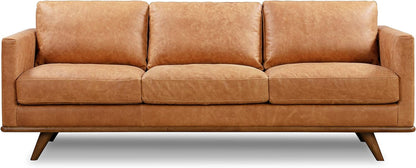 Nolita 85" Sofa in Full-Grain Pure-Aniline Italian Tanned Leather in Cognac Tan-3