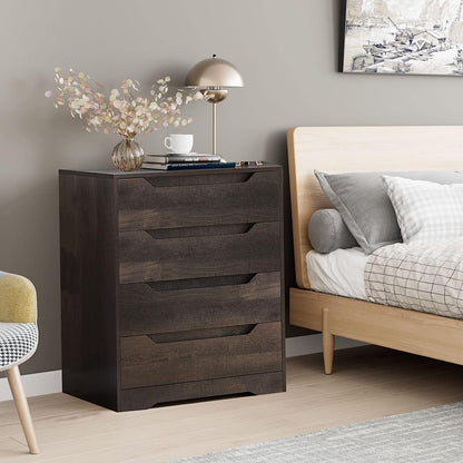 Modern 4 Drawer Dresser with Cut-Out Handles-0