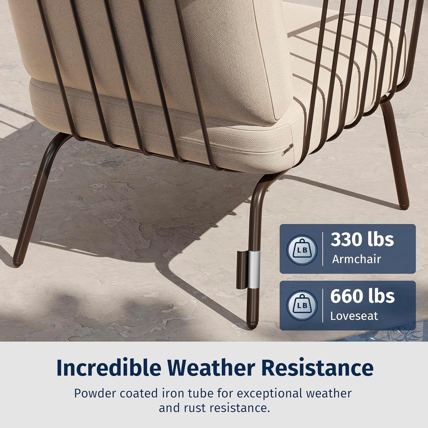 Modern 4-Piece Patio Furniture Set with Thick Cushions-3