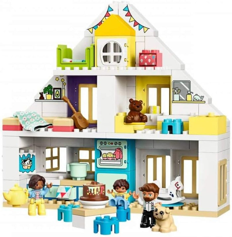 DUPLO Town Modular Playhouse 10929 Dollhouse with Furniture and a Family, Great Educational Toy for Toddlers (130 Pieces), Multicolor-2