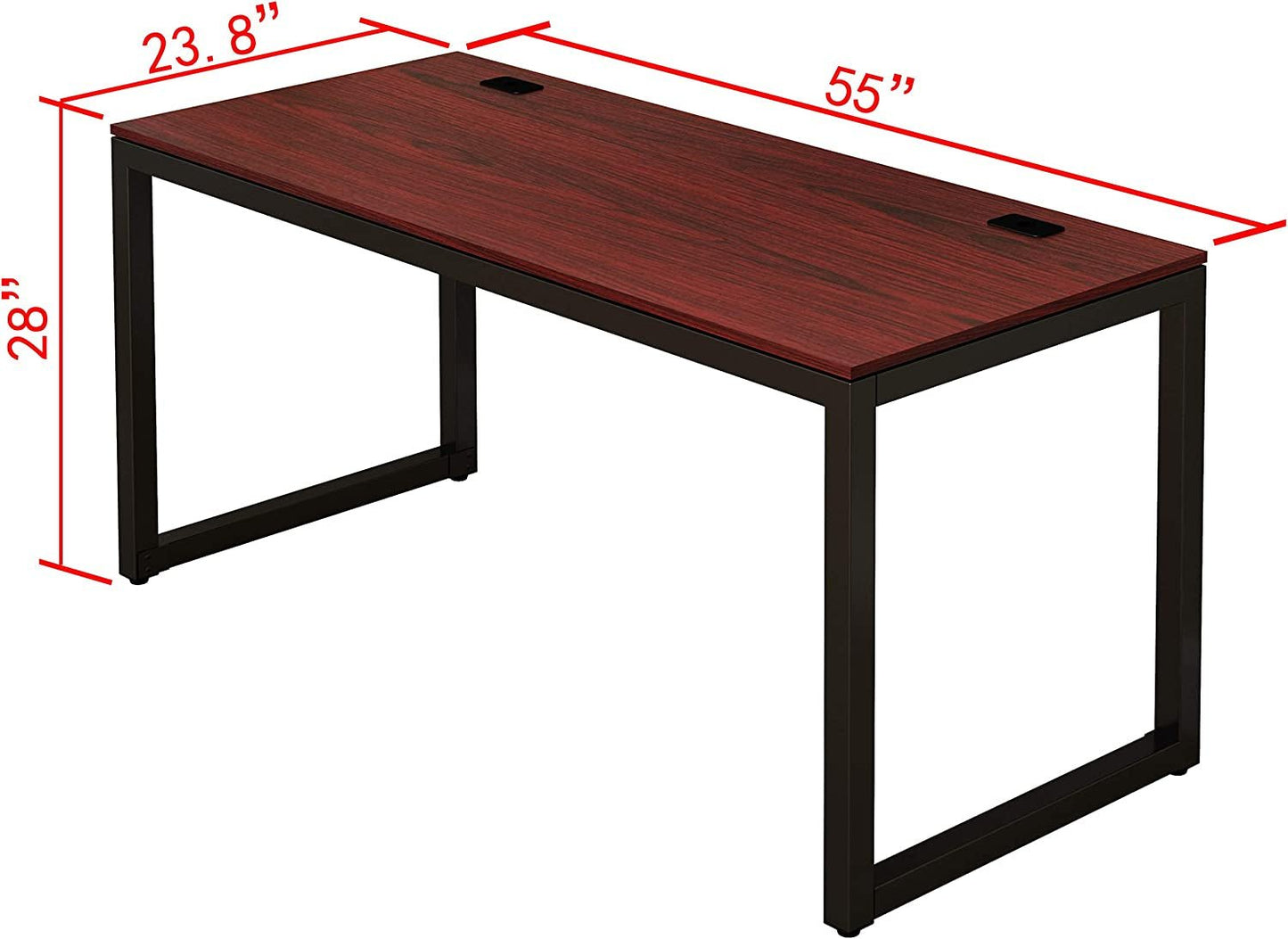 55-Inch Commercial-Grade Office Computer Desk, Cherry-2