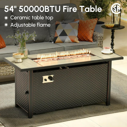 Outdoor Patio Furniture Set with Fire Pit Table-1