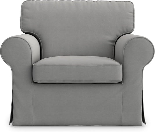 Ektorp Armchair 5 Color Cotton Cover for the IKEA Ektorp Chair Slipcover Replacement(Cotton-Grey)-0