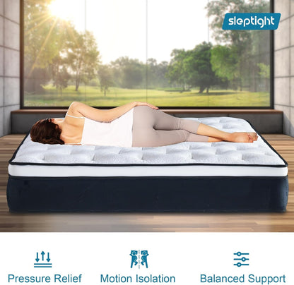 Short Queen Pillow Top Hybrid Mattress for RV Comfort-4