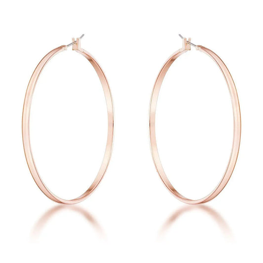 55mm Rose Gold Plated Classic Hoop Earrings - Earrings
