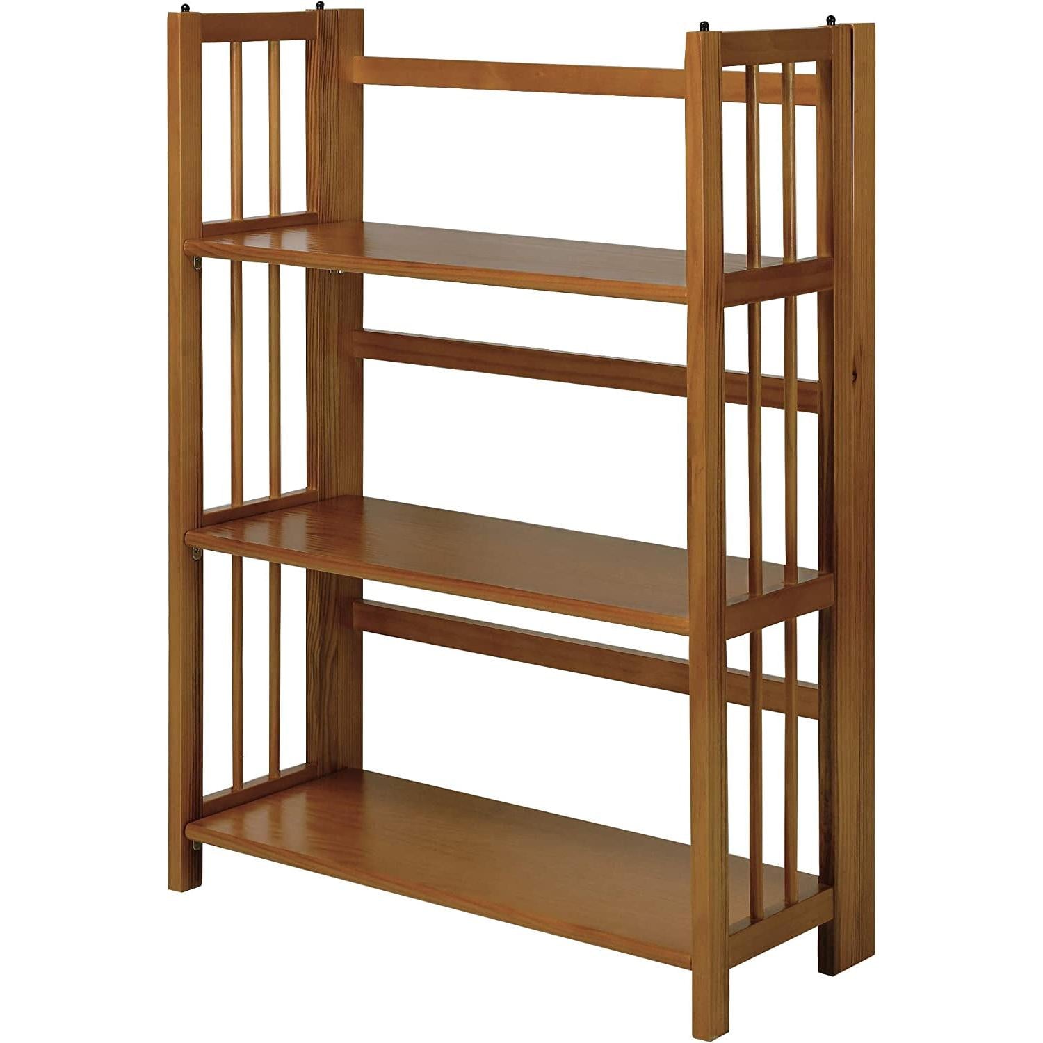 Stackable Chestnut Bookcase - 3 Shelves, 27.5″ Wide-1