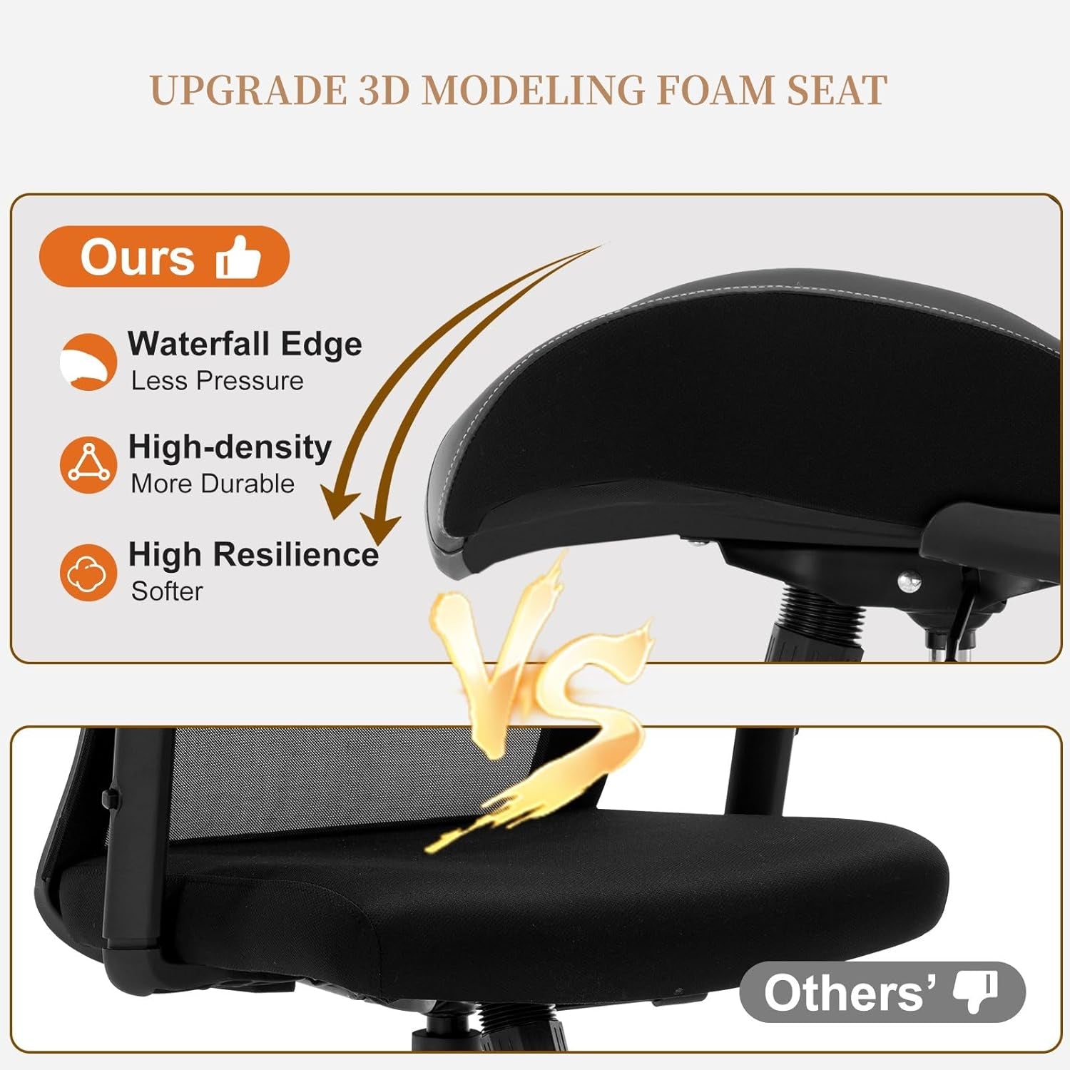 Big and Tall Office Chair 400Lbs, Heavy Duty Ergonomic Computer Desk Chair, Leather Office Desk Chair for Heavy People with Wide 3D Modeling Foam Seat, Adjustable Lumbar Support and Arms-4