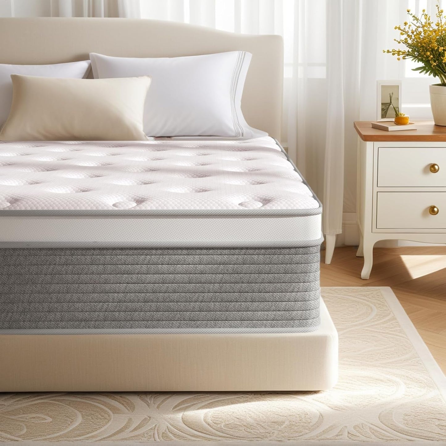 12 Inch Queen Mattress with Memory Foam and Springs-0