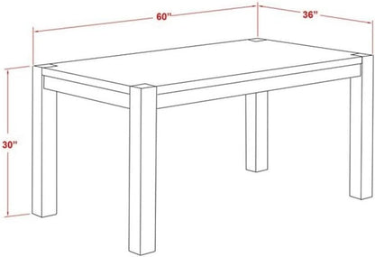 CN6-07-T Celina Dining Room Table - Rectangle Rustic Farmhouse Table , 36X60 Inch, Jacobean-2
