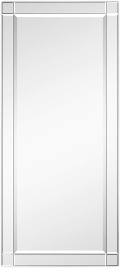 Modern Squared Corner Rectangle Wall Mirror for Vanity & Bathroom Solid Wood Frame, 1"-Beveled Center, Ready to Hang, 24" X 54", Clear-0