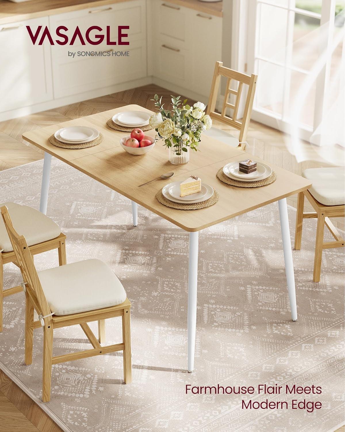 Golden Oak Contemporary Farmhouse Dining Table Kitchen-2