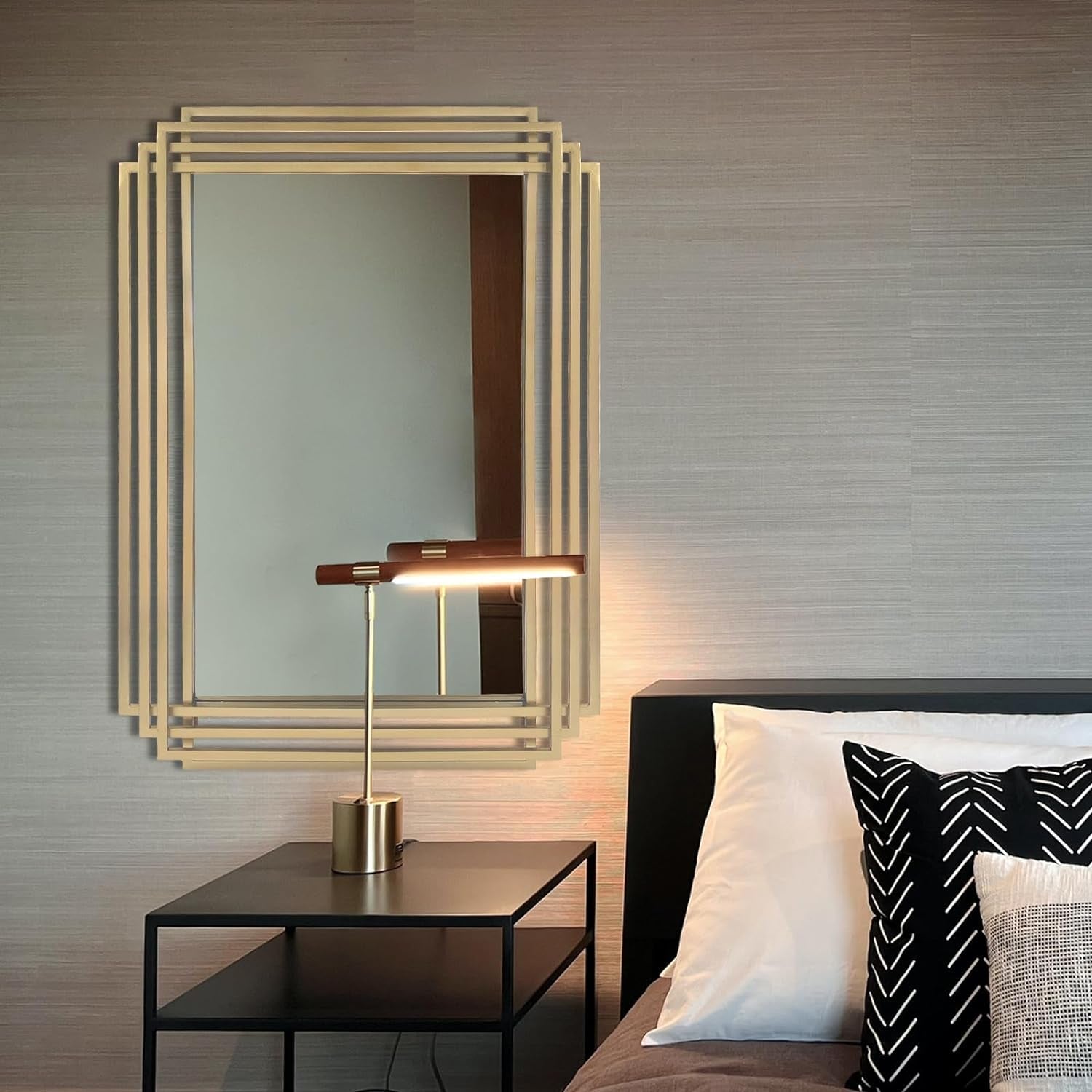 Brushed Gold Wall Mirror 24x36, Modern, Vanity, Bath-4
