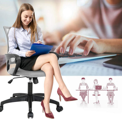 Office Chair Desk Chair Computer Chair Ergonomic Executive Swivel Rolling Chair with Lumbar Support Arms Adjustable Task Chair for Women Adults, Grey-3