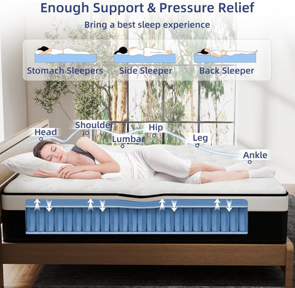 12 Inch Full Hybrid Mattress With Memory Foam Comfort-4