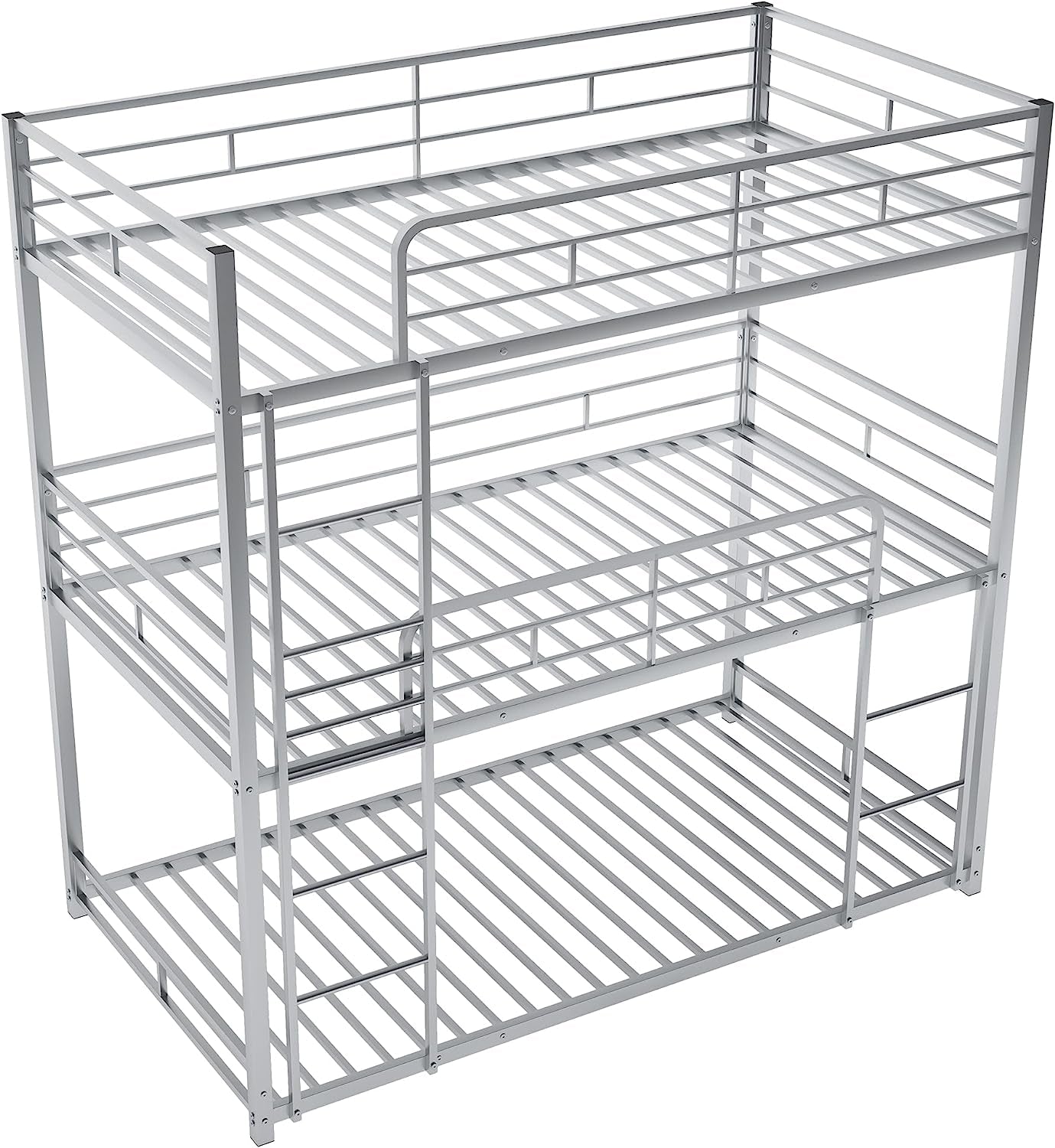 Silver Triple Metal Bunk Bed with Detachable Feature-4