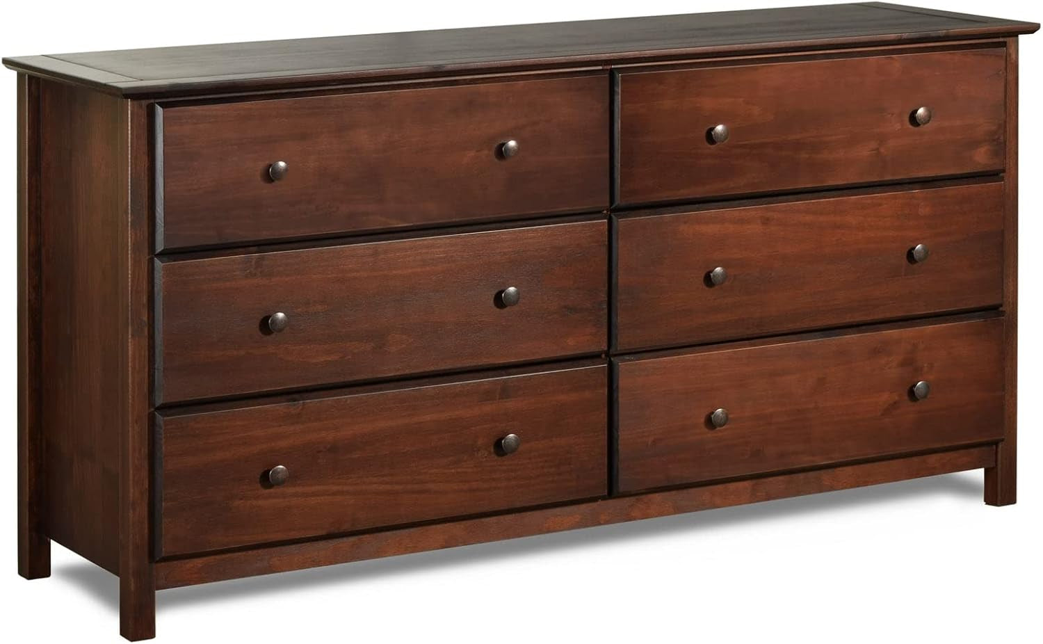 Shaker 6-Drawer Dresser, Solid Wood with a Cherry Finish-4