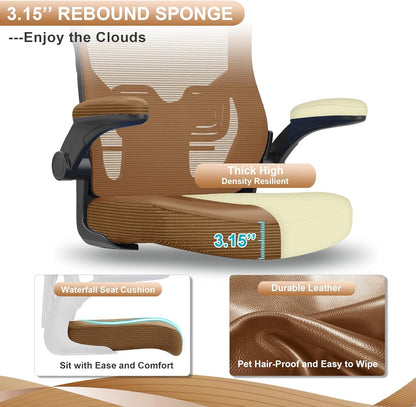 Office Chair, High Back Desk Chair Adjustable Height and Ergonomic Design Home Office Computer Chair Executive Lumbar Support Padded-4